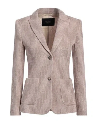 Seventy Venezia Woman Blazer Beige Size 6 Acrylic, Wool, Polyamide, Metallic Polyester
