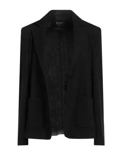 Seventy Venezia Woman Blazer Black Size 10 Wool, Acrylic, Polyester, Elastane