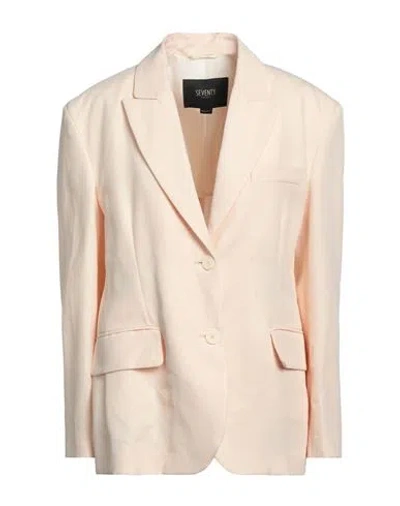 Seventy Venezia Woman Blazer Blush Size 6 Cotton, Linen In Multi