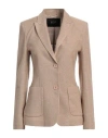 Seventy Venezia Woman Blazer Camel Size 4 Cotton, Polyamide, Polyester In Beige