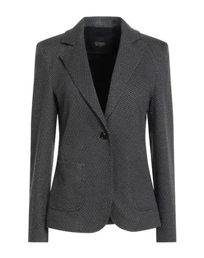 Seventy Venezia Woman Blazer Charcoal Size 6 Polyester, Viscose, Elastane In Black