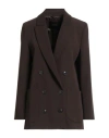 Seventy Venezia Woman Blazer Chocolate Brown Size 2 Polyester, Viscose, Elastane