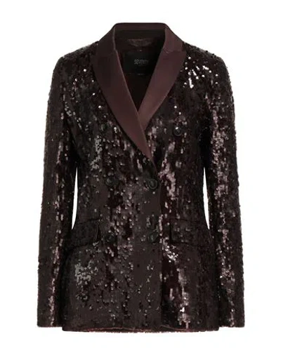 Seventy Venezia Woman Blazer Chocolate Brown Size 4 Polyamide, Elastane