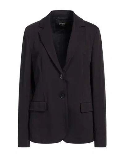 Seventy Venezia Woman Blazer Dark Brown Size 12 Viscose, Polyamide, Elastane