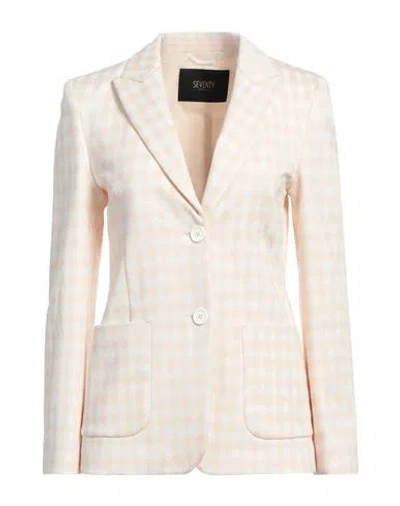 Seventy Venezia Woman Blazer Ivory Size 6 Polyester, Viscose, Elastane In White