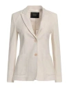 Seventy Venezia Woman Blazer Ivory Size 6 Cotton, Polyamide, Polyester In White
