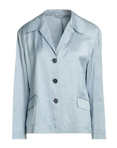 Seventy Venezia Woman Blazer Light Blue Size 10 Viscose, Linen