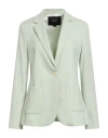 Seventy Venezia Woman Blazer Light Green Size 6 Linen, Cotton, Elastane In Green