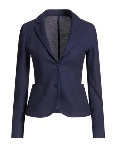 Seventy Venezia Woman Blazer Navy Size 8 Cotton In Blue