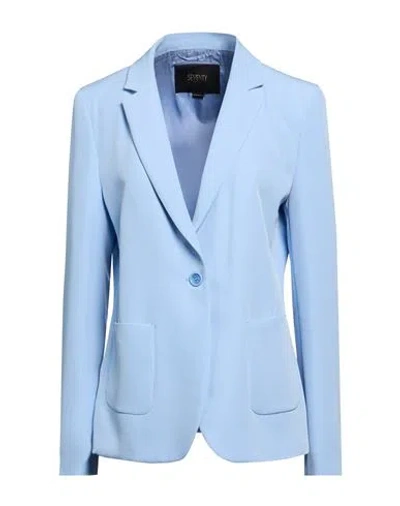 Seventy Venezia Woman Blazer Sky Blue Size 8 Polyester, Elastane