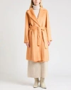 Seventy Venezia Woman Coat Mandarin Size 10 Alpaca Wool, Virgin Wool In Brown