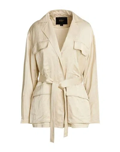 Seventy Venezia Woman Jacket Beige Size 6 Viscose, Linen In Neutral