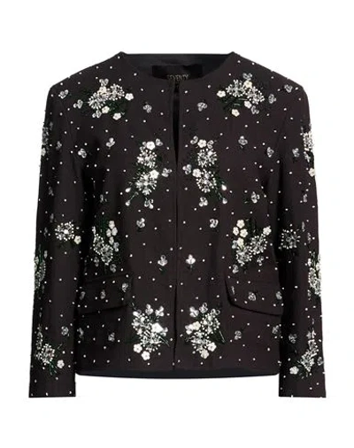 Seventy Venezia Woman Jacket Black Size 4 Cotton, Glass