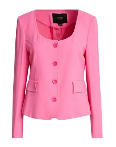 Seventy Venezia Woman Jacket Pink Size 4 Acetate, Cupro