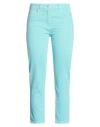 Seventy Venezia Woman Jeans Turquoise Size 12 Cotton, Elastane In Blue