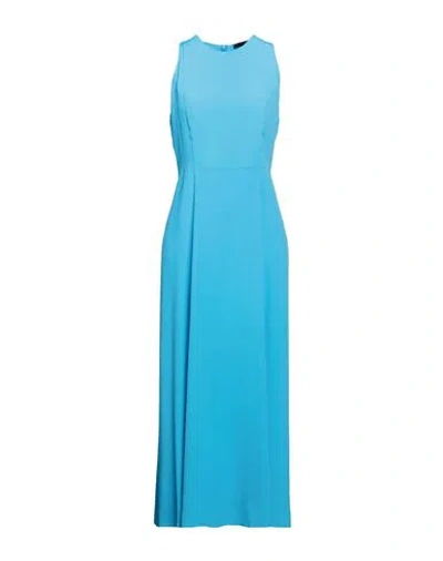 Seventy Venezia Woman Maxi Dress Azure Size 6 Acetate, Silk In Blue