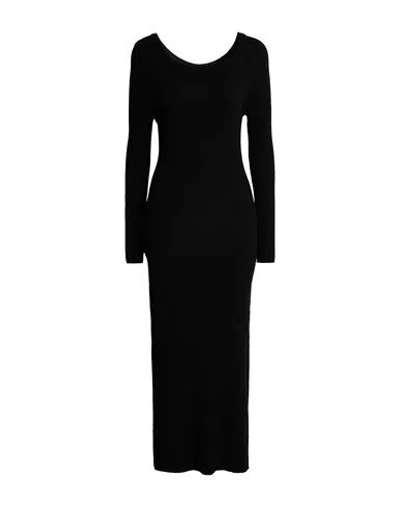 Seventy Venezia Woman Maxi Dress Black Size M Virgin Wool