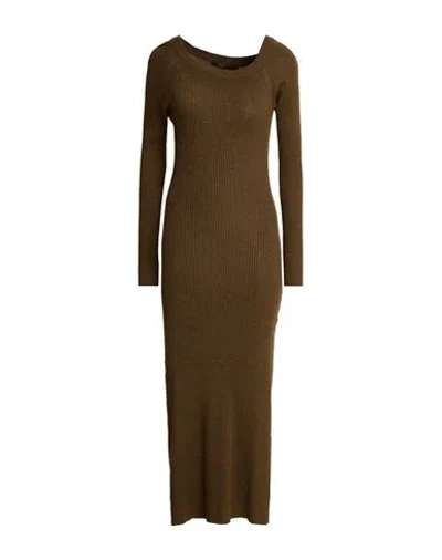 Seventy Venezia Woman Maxi Dress Brown Size S Virgin Wool