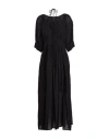 Seventy Venezia Woman Maxi Dress Dark Purple Size 6 Viscose, Cotton In Black