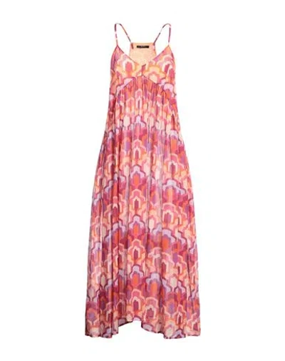 Seventy Venezia Woman Maxi Dress Garnet Size 6 Cotton In Red