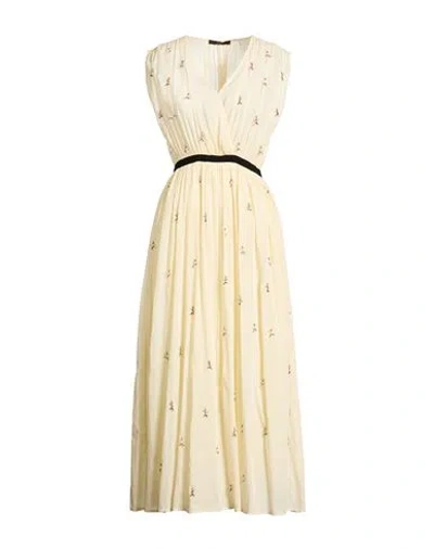 Seventy Venezia Woman Maxi Dress Pastel Yellow Size 10 Viscose, Cotton