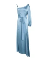 Seventy Venezia Woman Maxi Dress Sky Blue Size 8 Silk, Elastane In Blue