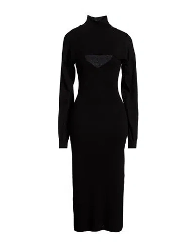 Seventy Venezia Woman Midi Dress Black Size S Virgin Wool