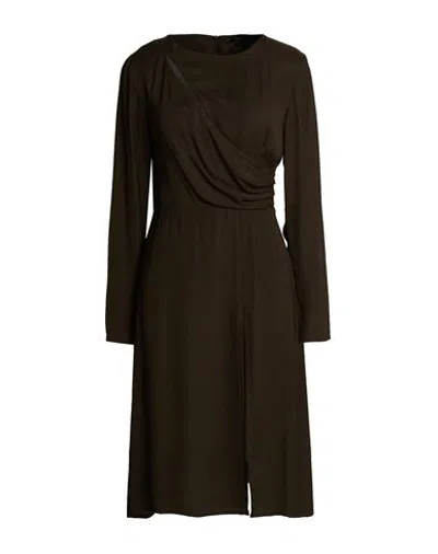 Seventy Venezia Woman Midi Dress Dark Brown Size 4 Viscose