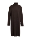 Seventy Venezia Woman Midi Dress Dark Brown Size 8 Wool, Cashmere In Brown