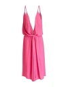 Seventy Venezia Woman Midi Dress Fuchsia Size 8 Acetate, Silk In Pink