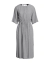 Seventy Venezia Woman Midi Dress Grey Size 10 Viscose, Virgin Wool In Gray