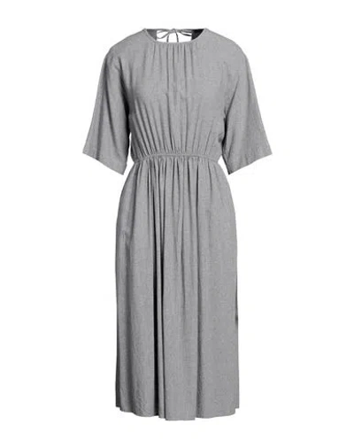 Seventy Venezia Woman Midi Dress Grey Size 10 Viscose, Virgin Wool In Gray