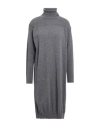 Seventy Venezia Woman Midi Dress Grey Size 14 Wool, Cashmere