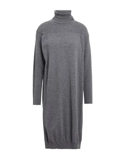 Seventy Venezia Woman Midi Dress Grey Size 14 Wool, Cashmere