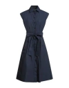 Seventy Venezia Woman Midi Dress Midnight Blue Size 2 Cotton In Blue