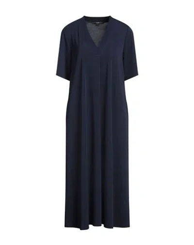 Seventy Venezia Woman Midi Dress Navy Size Xs Polyester, Elastane In Blue