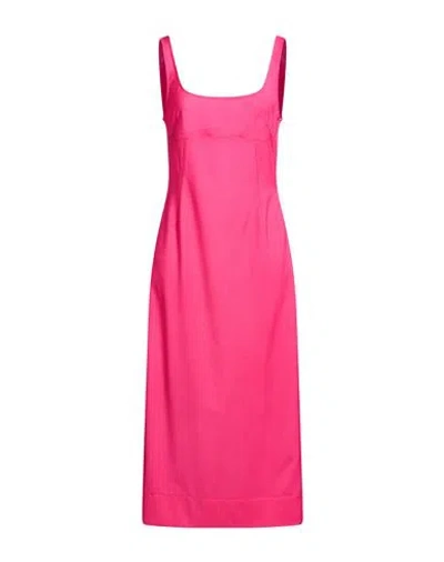 Seventy Venezia Woman Midi Dress Pink Size 6 Linen, Cotton, Elastane