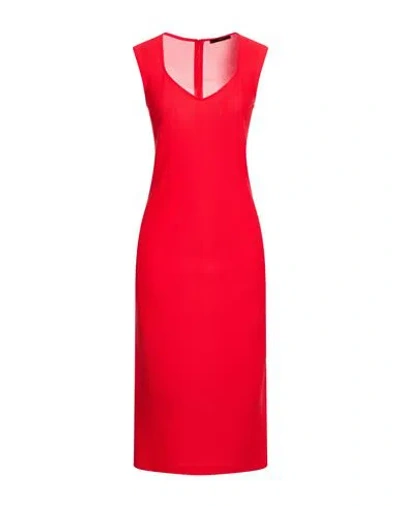 Seventy Venezia Woman Midi Dress Red Size 8 Polyamide, Elastane
