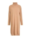 Seventy Venezia Woman Midi Dress Sand Size 12 Wool, Cashmere In Brown