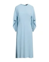Seventy Venezia Woman Midi Dress Sky Blue Size 10 Viscose