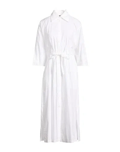 Seventy Venezia Woman Midi Dress White Size 6 Cotton