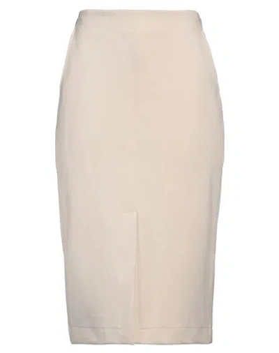 Seventy Venezia Woman Midi Skirt Beige Size 8 Viscose, Polyamide, Elastane