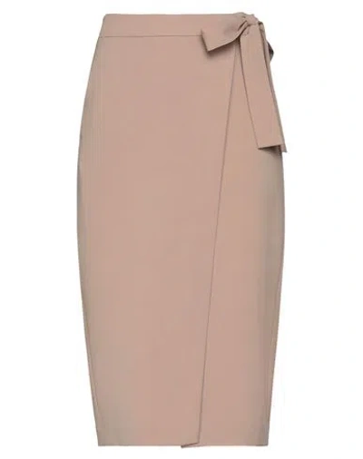 Seventy Venezia Woman Midi Skirt Camel Size 6 Polyester, Wool, Elastane
