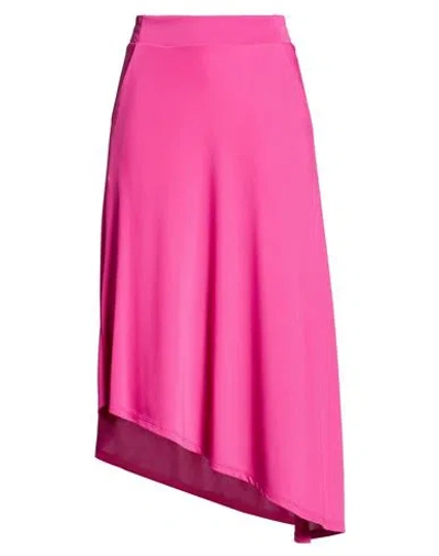 Seventy Venezia Woman Midi Skirt Fuchsia Size L Polyester, Elastane In Pink