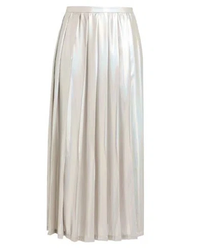 Seventy Venezia Woman Midi Skirt Silver Size 6 Polyester In White