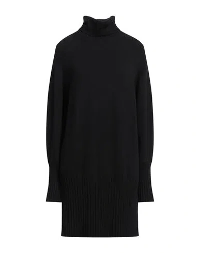 Seventy Venezia Woman Mini Dress Black Size M Wool, Cashmere