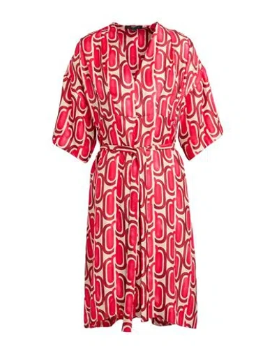 Seventy Venezia Woman Mini Dress Brick Size 10 Silk In Red