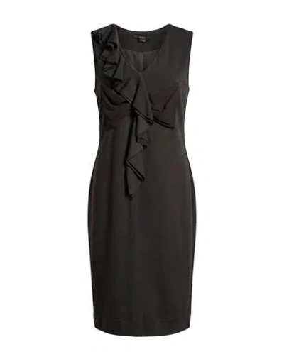 Seventy Venezia Woman Mini Dress Dark Brown Size 10 Virgin Wool, Viscose, Polyamide, Silk In Black