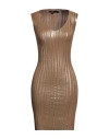 Seventy Venezia Woman Mini Dress Gold Size L Viscose, Acrylic, Elastane In Gold