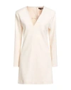 Seventy Venezia Woman Mini Dress Ivory Size 8 Polyester, Viscose, Elastane In White